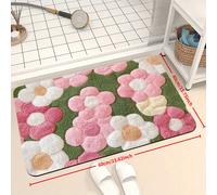 TEMU 1 pieza con diseño floral , alfombra de baño ultra , absorbente y de secado rápido, antideslizante, lavable, ideal para cocina, entrada y decoración de ducha - para el hogar, accesorio de baño