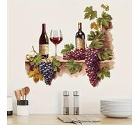 TEMU 1 pieza de calcomanías de pared vintage de uvas para cocina, comedor y decoración del hogar