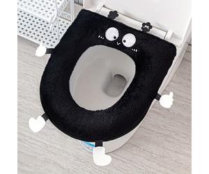 TEMU 1 pieza de cojín para asiento de inodoro y lindo de invierno, cojín de terciopelo para hogar, para asiento de inodoro, junta para inodoro