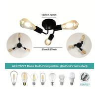 TEMU 1 Pieza de lámpara colgante minimalista negra luces y base E27, para entrada, pasillo, cocina, escalera, vestidor, dormitorio, iluminación navideña o Halloween (sin bombilla)