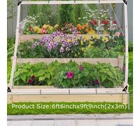 TEMU 1 pieza de lona transparente impermeable, lona de polietileno transparente para jardín a prueba de lluvia con ojales para cubrir gallinero, porche, , patio, jardín, plantas, camping
