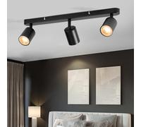 TEMU 1 pieza de luz de techo LED, foco de techo giratorio GU10, barra de focos de techo, foco de techo moderno para cocina, dormitorio, (bombilla no incluida)