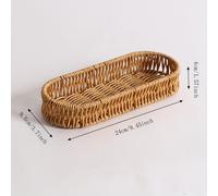 TEMU 1 Pieza de Organizador de Cocina Tejido en Plástico de Ratán, Divisor de Cajones, Cesta para Cubiertos, Almacenamiento de Snacks y Dulces para Hogar y Sala, de Almacenamiento de Artículos