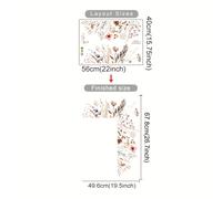 TEMU 1 pieza de pegatina de pared de PVC con floral bohemio para , cocina, dormitorio, decoración removible