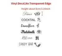 TEMU 1 pieza de pegatinas de boda de estilo francés para letreros o flechas direccionales, impermeables, removibles, etiqueta adhesiva de vinilo para letrero de boda Mariage, calcomanías decorativas
