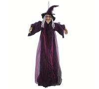 TEMU 1 pieza, Decoración de Halloween Bruja con Control de Voz de 71 pulgadas, Fantasma Colgante Grande, Barra de Sonido , Decoración de Terror para Casa