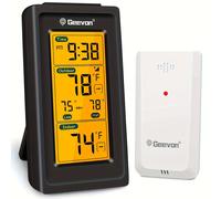 TEMU 1 pieza GEEVON Medidor de sin varillas digital para interior y exterior con hora, , , monitor de con medición de 200 pies/60 m, medidor de sin batería, servidor sin función de transmisión