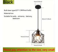 TEMU 1 Pieza lámpara colgante nórdica de hierro negra E27, cabecero para dormitorio, pasillo, entrada al , cocina, comedor, escalera, iluminación decorativa Halloween y Navidad (sin bombillas)