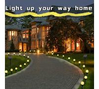 TEMU 1 pieza, Luces solares de cristal para jardín de 10 LED, Luces de césped para exterior con 8 de iluminación, apagado automático y encendido nocturno para verano, camping, Navidad, boda, , ,