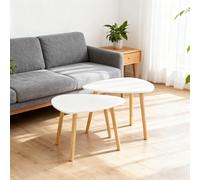 TEMU 1 pieza Mesa Gigognes de 2 - Mesa Salón Moderno, Grande 55 cm y Pequeña 40 cm, - GCU85-X