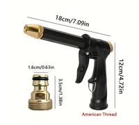 TEMU 1 Pieza Pistola de Agua de Presión para de Autos, Cuerpo de Pistola de Plástico, Boquilla para Manguera de Jardín, Ducha de Jardín, Herramienta de Riego Multifuncional, Limpieza Potente