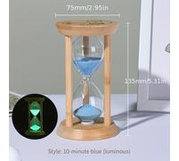 TEMU 1 Pieza Reloj de Arena de Bambú Original de con Luz en , Decoración con Arena y Administrador de
