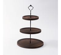 TEMU 1 pieza, Soporte para cupcakes de 2/3 niveles, Bandeja de exhibición de madera escalonada, Decoración rústica de granja, para boda, de , aniversario, Navidad, Acción de Gracias, Halloween