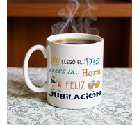 TEMU 1 pieza, Taza de café de cerámica prémium de 11 oz - Diseño divertido, de jubilación alegre, Taza de café - para todas las bebidas, para lavavajillas, Idea de regalo