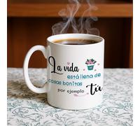TEMU 1 pieza, Taza de café de cerámica prémium de 11 oz - Diseño divertido, es contigo, Taza de café - para todas las bebidas, para lavavajillas, Idea de regalo