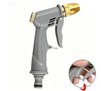 TEMU 1 Pistola de agua a presión para riego de jardín con mango ergonómico y boquilla ajustable - Ideal para césped, jardín, de coches y limpieza de entradas