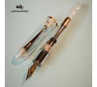 TEMU 1 pluma estilográfica transparente Jinhao 9016 Serie Marrón Transparente (EF/F/M) Punta con Convertidor de Tinta de Gran Capacidad