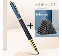 TEMU 1 pluma Giorgio, pluma estilográfica con 50 fundas de tinta, punta afilada de 0.5 mm, ideal para de caligrafía, adultos, oficina, set de regalo de para hombres y mujeres