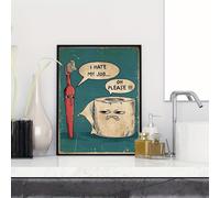 TEMU 1 , Póster Divertido " Mi Trabajo" con Cepillo de Dientes y Papel Higiénico - Único e Humorístico para Decoración del Baño