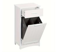 TEMU 1 pza. Mueble de baño con cesta de lavandería plegable, Armario de lavandería, Colector de lavandería con 2 compartimentos, Mueble de baño con cajón, , , 42x82x30 Cm