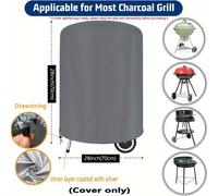 TEMU 1 redonda resistente 210D para parrilla, diseño resistente a rasgaduras y protección solar, tu al , 28 pulgadas /negro