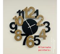 TEMU 1 reloj de pared moderno de metal con números asimétricos, silencioso y funciona con pilas (AA), ideal para dormitorio, pasillo, cocina, patio, comedor, uso interior/exterior