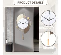 TEMU 1 reloj de pared moderno y minimalista de metal con diseño geométrico - beige y dorados, para decorar y , ideal para regalos de Navidad, Halloween y Año , reloj de pared para .
