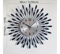 TEMU 1 reloj de pared para , reloj de pared de metal sin - ideal para reloj circular decorativo , funciona con pilas, , comedor, dormitorio, estudio