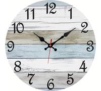 TEMU 1 reloj de pared silencioso de diseño vintage, reloj de estilo pastoral, para decorar baño, cocina, dormitorio, , reloj de decoración para el hogar de vacaciones