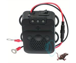 TEMU 1 Repelente ultrasónico de ratas con luz, repelente de ratas debajo del capó para motor de vehículo de coche de 12V