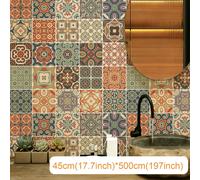 TEMU 1 Rollo 0.24mm Papel Tapiz Vinílico Autoadhesivo Removible Estilo Bohemio Marroquí, Decoración de Pared, Adhesivos Decorativos para Hogar, Decoración de Sala y Cocina, Accesorios para el Hogar