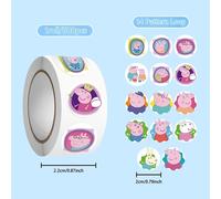 TEMU 1 Rollo/500pcs Stickers Decorativos de Peppa Pig, Tema de Dibujos Animados, para Estilo de , Fiestas, Fundas de Teléfono, Decoración de Archivos, Sobres, Bolsas, Adhesivos Adorables para
