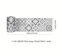 TEMU 1 Rollo de Adhesivo de PVC para Azulejos, Línea de Cintura Autoadhesivo Removible, Adecuado para Baño, Dormitorio, , Cocina, Gabinete, Oficina, Fábrica, 2M