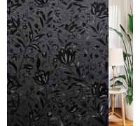 TEMU 1 Rollo de Film Transparente de Vidrio Estilo Negro, Bloqueo de Luz y No Transparente, Protección de Privacidad , Adecuado para Baño, Dormitorio y Más