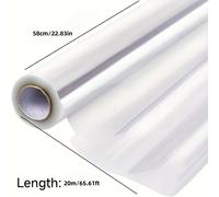 TEMU 1 Rollo de Papel de Envoltura Plástico Transparente Adecuado para de Flores, Empaque de Regalos - Lámina con Temática de Renos, para Manualidades, , , Baby Showers (1 Rollo, 58cm X 20m)