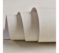 TEMU 1 Rollo de Papel Tapiz de Tela de Autoadhesivo, Texturizado para Gabinetes/Encimeras, Removible, Papel de Pared de Lino , Vinilo Autoadhesivo