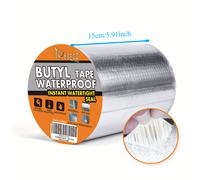 TEMU 1 Rollo TAPEBEAR Cinta Impermeable de Butilo Plateada - Sellador de Aluminio Duradero para Reparación de RV, Ventanas, Barcos y Más - Adhesivo Versátil para Múltiples Superficies