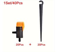 TEMU 1 Set/40 piezas de Riego por Goteo Micro Herramienta Gotero Ajustable Gotero Compensador de Presión, con Estaca de 110 mm, Adecuado para de Riego de Plantas de Jardín de Manguera de 4/7 mm