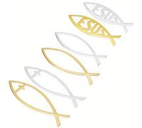 TEMU 1 Set de 6 piezas de pegatinas adhesivas de PVC con temática de Pascua, 6 estilos, pegatinas de pescado para coche, decoraciones para coche, color mezclado, 1 pieza/estilo