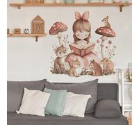 TEMU 1 Set de Adhesivos de Pared de Princesa de y Ardillas para Decorar Dormitorios y Salas de Estudio, Autoadhesivos, Removibles, Fáciles de Aplicar, 30*60Cm*2 / 11.8*23.6Inch*2