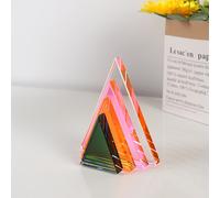 TEMU 1 Soporte triangular para libros, cristal acrílico multicolor resistente, estante triangular antideslizante para decoración de oficina en casa