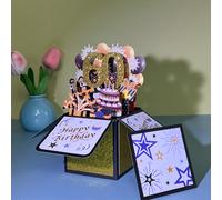 TEMU 1 Tarjeta 3D Pop-Up con Sobre, 60º - Ideal para Cualquiera que Celebre su 60 Aniversario