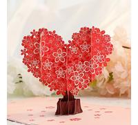 TEMU 1 Tarjeta 3D Pop-Up con Sobre, Diseño de Árbol y Plateada - Ideal para San Valentín/Boda// Tú/Aniversario, Regalo para Ella/Novia/Emparejada/Amaña/