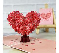 TEMU 1 tarjeta de felicitación 3D con sobre, diseño de árbol del amor, estampado en caliente plateado , para de San Valentín/boda//Extrañándote/aniversario, regalo para ella/novia//amante/