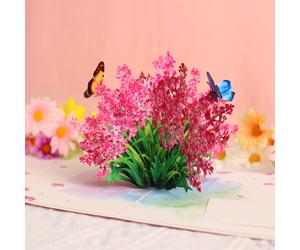 TEMU 1 tarjeta de felicitación con flor de lilas y , completa con tarjeta de notas y sobre, ideal para de la , , , San Valentín, aniversarios y como de o decoración del hogar