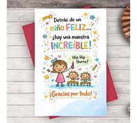TEMU 1 tarjeta de felicitación de agradecimiento al profesor, tarjeta colorida y para la aprobación, finalización del curso, graduación, regalo de aula de , y