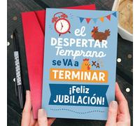 TEMU 1 Tarjeta de Felicitación de Jubilación " Termina" , Ideal para de Trabajo, , , de Jubilación, Regalo de