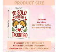 TEMU 1 tarjeta de felicitación española para de San Valentín con sobre, papel de calidad, 2D , mensaje sincero, tarjeta con de taco y para novio, novia, esposo, aniversario, cualquier persona