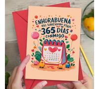 TEMU 1 tarjeta de felicitación humorística de estilo español para aniversario y , regalo sorpresa, adecuada para esposo, o cualquier de edad, con sobre