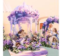 TEMU 1 tarjeta de jardín de a , pabellón romántico y , tarjeta de felicitación 3D, para , San Valentín, con tarjeta de nota y sobre